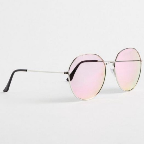 🆕 🕶️ Round Aviator with Reflective Lens Sunglasses NWT Torrid New! Silver Pink - Picture 2 of 3